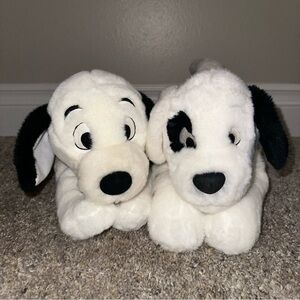 Disney Store 101 Dalmatians Patch & Lucky Large Stuffed Plush with Collars